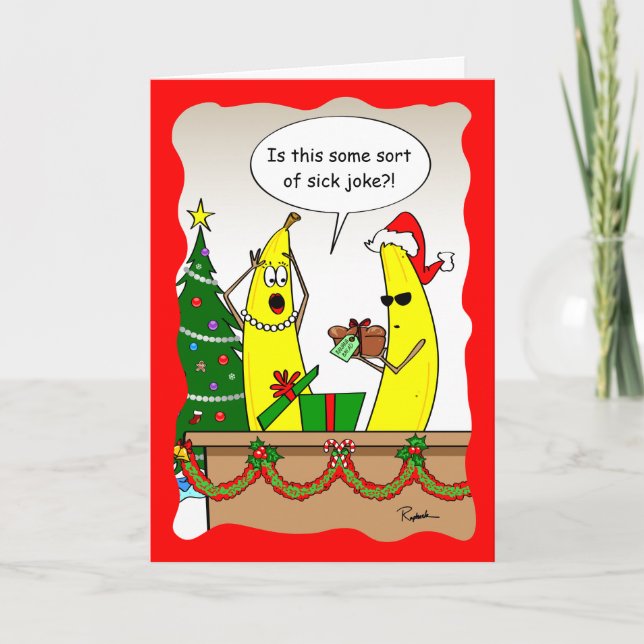 Tarjeta divertida para Navidades bananeros - Tarje (Anverso)