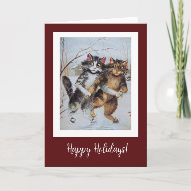 Tarjeta divertida para Navidades de los gatos de p (Anverso)