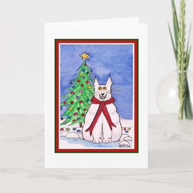 Tarjeta divertida para Navidades gatos (Anverso)