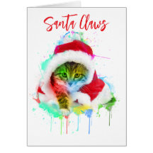 Tarjeta divertida para Navidades gatos