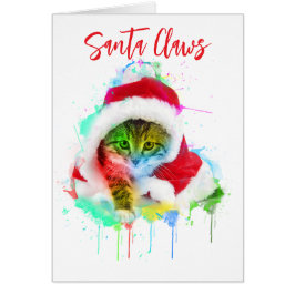 Tarjeta divertida para Navidades gatos