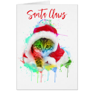 Tarjeta divertida para Navidades gatos