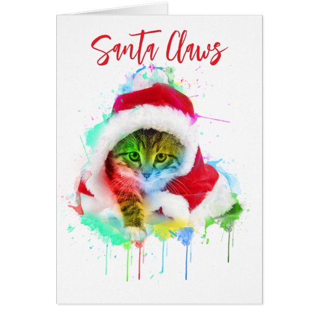 Tarjeta divertida para Navidades gatos (Frente)