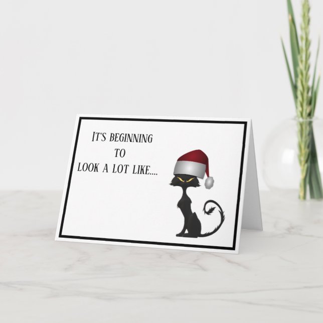Tarjeta divertida para Navidades gatos (Anverso)
