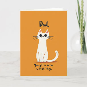 Tarjeta divertida para papá de la bandeja de basur