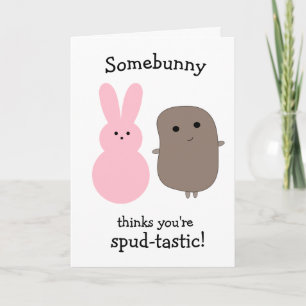 Tarjeta Divertida Pascua de Bunny Pink