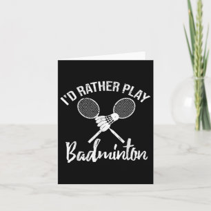 Tarjeta Divertida Preferiría Jugar Bádminton Retro Vintage