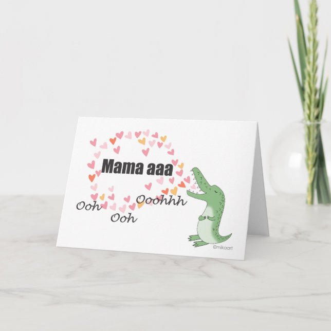 Tarjeta Divertida Reina de la carta de la madre cantando l (Anverso)