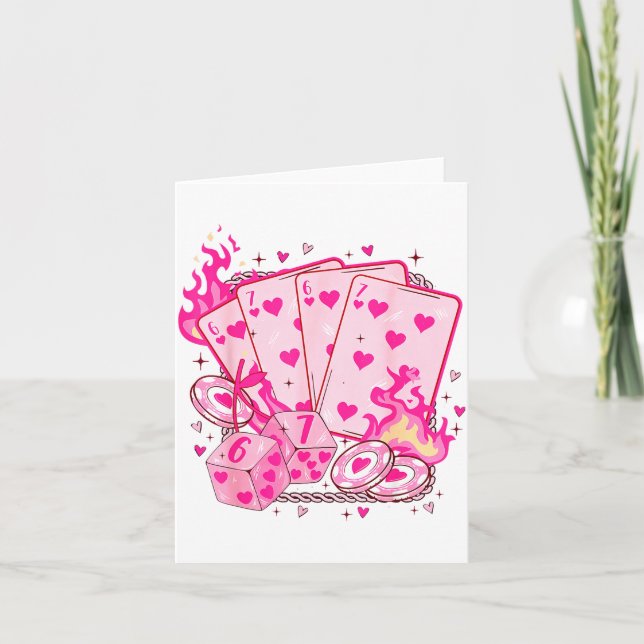 Tarjeta divertida retro 6 7 San Valentín corazones (Anverso)