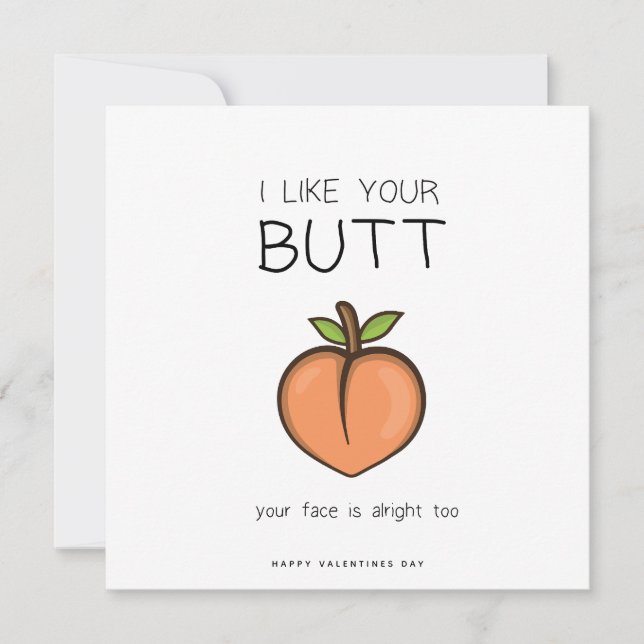 Tarjeta divertida Romántica Butt - Tarjeta Día de  (Anverso)