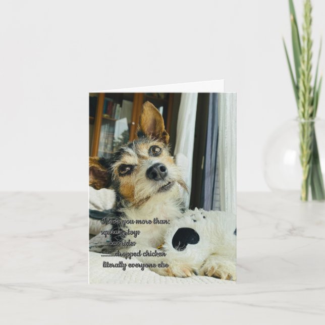 Tarjeta divertida Te Amo desde el Perro (Anverso)