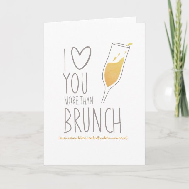 Tarjeta divertida: Te amo más que brunch (Anverso)