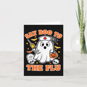 Tarjeta Divertida Vacuna Di Boo Al Fantasma De La Gripe En