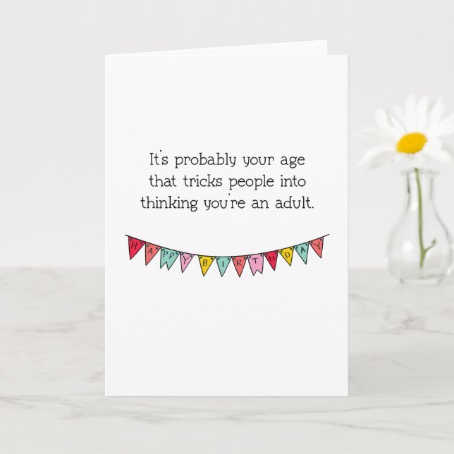 Tarjeta Divertida Vejez Cumpleaños Feliz  (Planta pequeña)