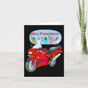 Tarjeta Divertida vida política en bicicleta Sra. Presiden