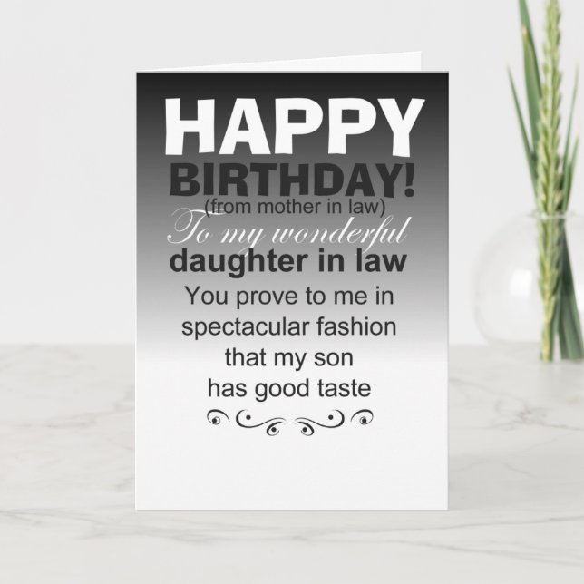 Tarjeta divertida y feliz hija de cumpleaños en la ley (Anverso)
