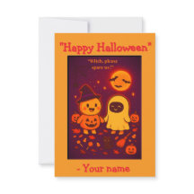 Tarjeta Divertida y Linda de Halloween para Niños 