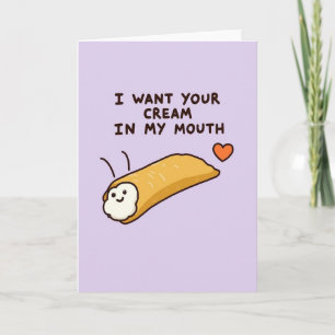 Tarjeta divertida y traviesa de crema de cannoli