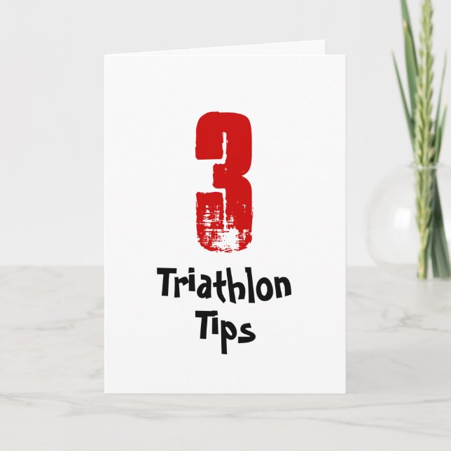Tarjeta Divertidas 3 consejos de triatlón - Buena suerte t (Anverso)