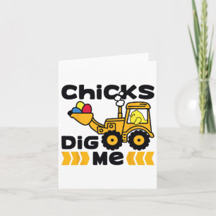 Tarjeta Divertidas chicas me cavan Pascua feliz 3