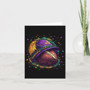 Tarjeta Divertidas cuentas de Mardi Gras para el fútbol ho
