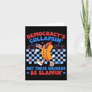 Tarjeta Divertidas democracias de perros calientes que col