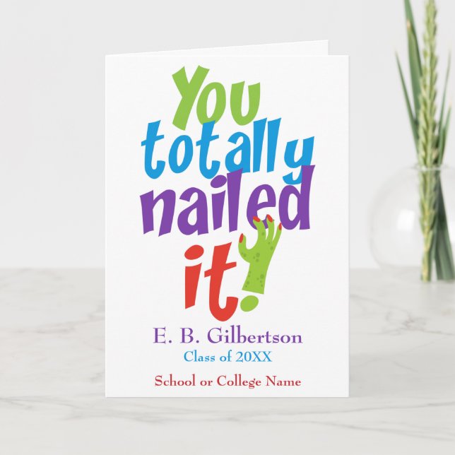 Tarjeta Divertidas felicitaciones por graduación (Anverso)