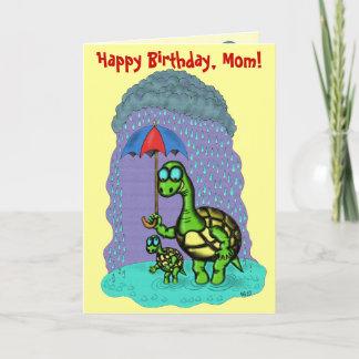 Tarjeta Divertidas tortugas lindas Feliz cumpleaños, diseñ
