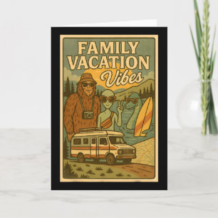 Tarjeta Divertidas vacaciones familiares de verano de Bigf
