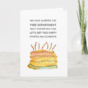 Tarjeta Divertidas Velas de Cumpleaños y Pastel