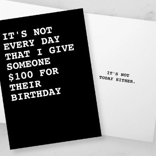 Tarjeta Divertido $100 por tu cumpleaños