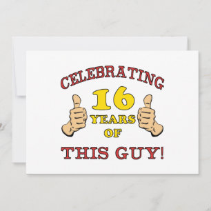 Tarjeta Divertido 16º Cumpleaños Para Los Niños