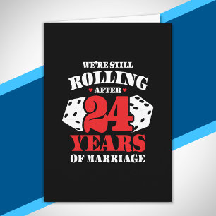 Tarjeta Divertido 24º Aniversario Parejas Casadas 24 Años
