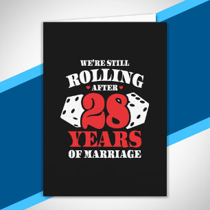 Tarjeta Divertido 28 Aniversario Parejas Casadas 28 Años