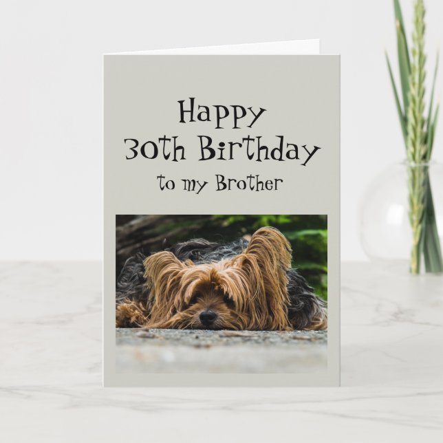 Tarjeta Divertido 30 cumpleaños Brother Cute Dog Animal (Anverso)