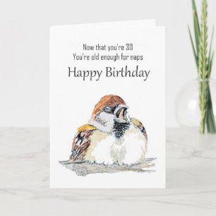 Tarjeta Divertido 30 cumpleaños feliz cumpleaños acuarela