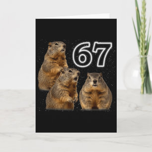 Tarjeta Divertido 3 Marmota Aullando A La Luna Parodia Mar