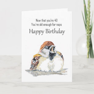 Tarjeta Divertido 40 cumpleaños feliz cumpleaños acuarela