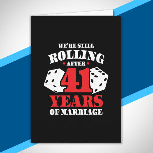 Tarjeta Divertido 41 Aniversario Parejas Casadas 41 Años