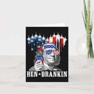 Tarjeta Divertido 4 de julio Ben Drankin Patriótico 