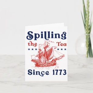 Tarjeta Divertido 4 de julio derramando el té desde 1773 C