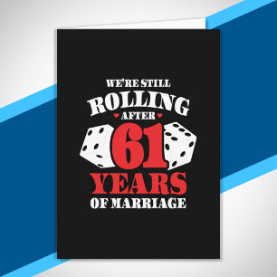 Tarjeta Divertido 61 Aniversario Parejas Casadas 61 Años