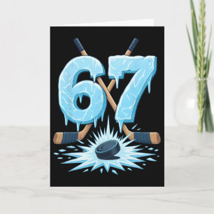 Tarjeta Divertido 67 Hockey Seis Siete Hielo Goteo Amante 