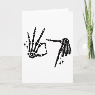 Tarjeta Divertido 67 Meme Esqueleto Mano 6 7 Halloween Sei