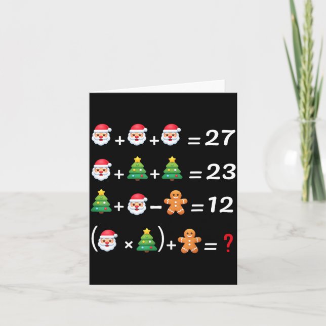 Tarjeta Divertido 67 Meme Navidad Profesor de Matemáticas  (Anverso)