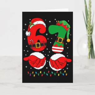 Tarjeta Divertido 67 Navidad 6 7 Meme Seis Siete Para Niño