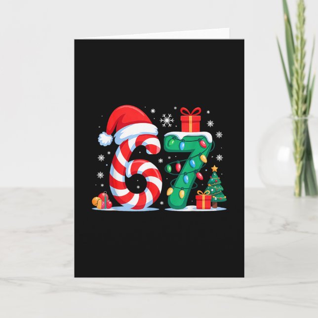 Tarjeta Divertido 67 Navidad 6 7 Seis Siete Meme 6 7 Parej (Anverso)