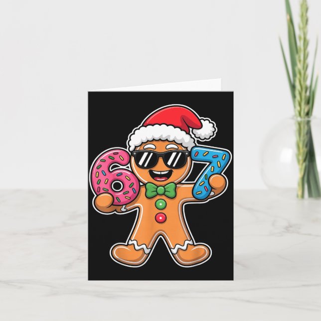 Tarjeta Divertido 67 Navidad Seis Siete Meme Navidad Pan d (Anverso)