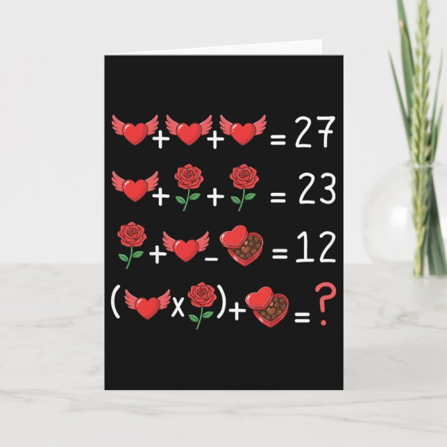 Tarjeta Divertido 67 Profesor de Matemáticas San Valentín  (Anverso)