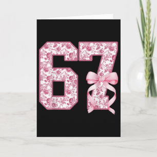 Tarjeta Divertido 67 Seis Siete Coqueta Femenina Toile Ros